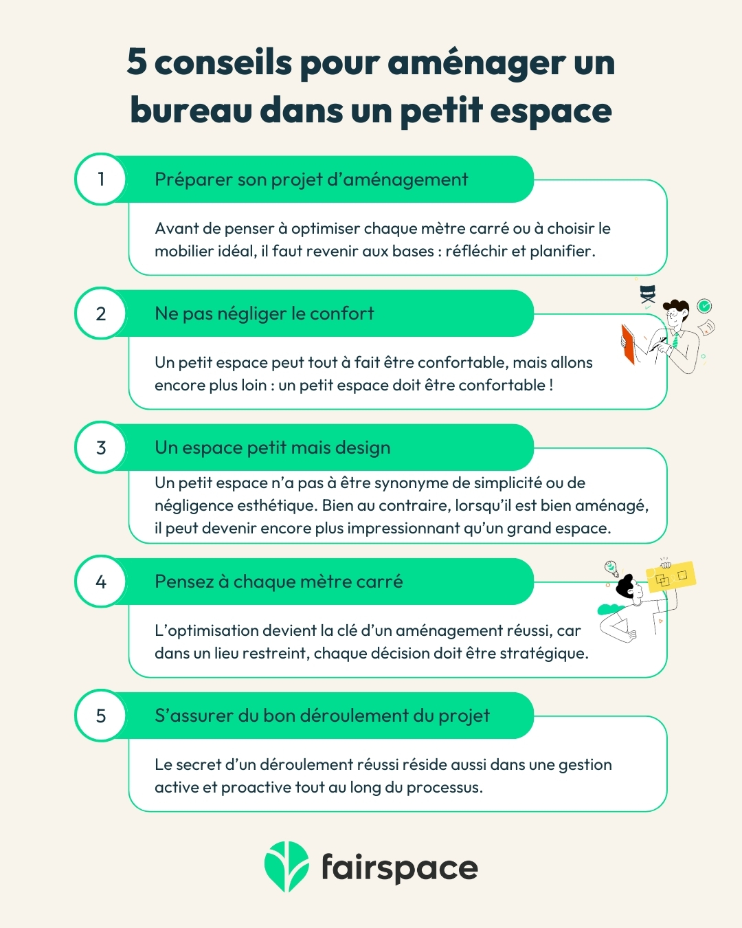 Les astuces pour un projet d'aménagement de bureau dans un petit espace